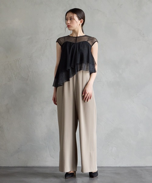 AIMER パンツドレス クロスデザインキャミソールオールインワン