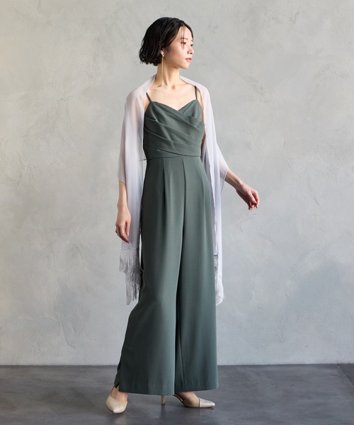 AIMER パンツドレス クロスデザインキャミソールオールインワン