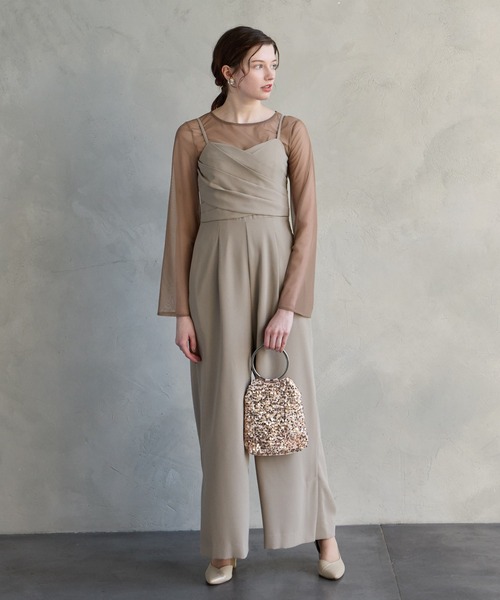 AIMER（エメ） パンツドレス クロスデザインキャミソール