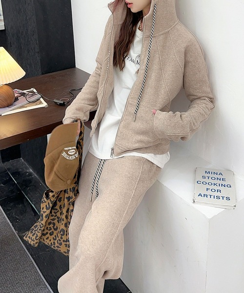 aimoha（アイモハ） セットアップ シンプルデザインジップアップ