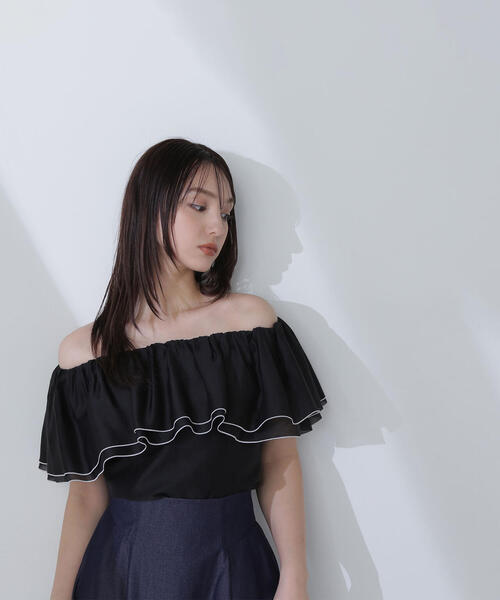 NATURAL BEAUTY BASIC ブラウス シャツ バイカラーメロウ