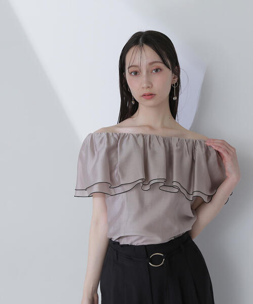 NATURAL BEAUTY BASIC ブラウス シャツ バイカラーメロウ