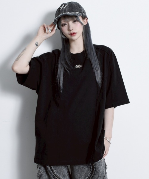tシャツ 「REFLEM/レフレム」オーバルロゴTシャツ/ハーフスリーブカットソー レディース メンズ