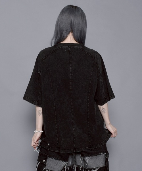 REFLEM オーバーサイズTシャツ ブラック REFLEM（レフレム） tシャツ 「REFLEM/レフレム」チェーン付き顔料加工