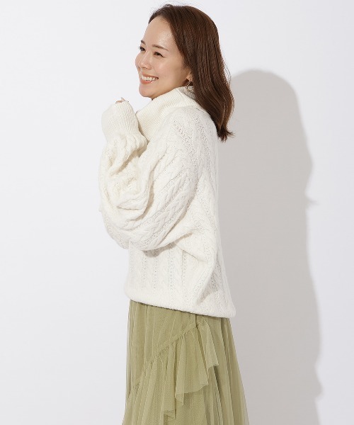 「AND COUTURE」 タートルネックニット MEDIUM オフホワイト レディース_画像4