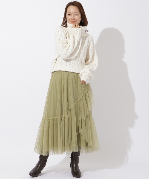 「AND COUTURE」 タートルネックニット MEDIUM オフホワイト レディース_画像6