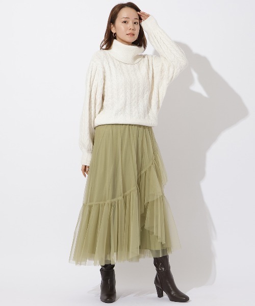 「AND COUTURE」 タートルネックニット MEDIUM オフホワイト レディース_画像9