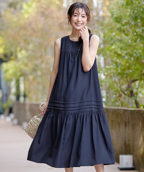 kumiさん専用ページ！acka 新品未使用ロングワンピース Tiaclasse ワンピース 「小倉優子さん着用」麻調ピンタック