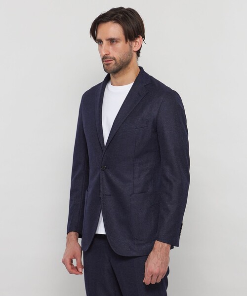 MACKINTOSH LONDON グレー テーラードジャケット FLEX JERSEY】コットンウールジャージーグレンチェック