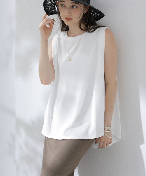 tシャツ 「洗える」パネル切り替えカットソー レディース