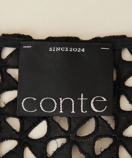 conte ジレ conte ベスト ジレ 「conte」エンブロイダリー レース ディープV