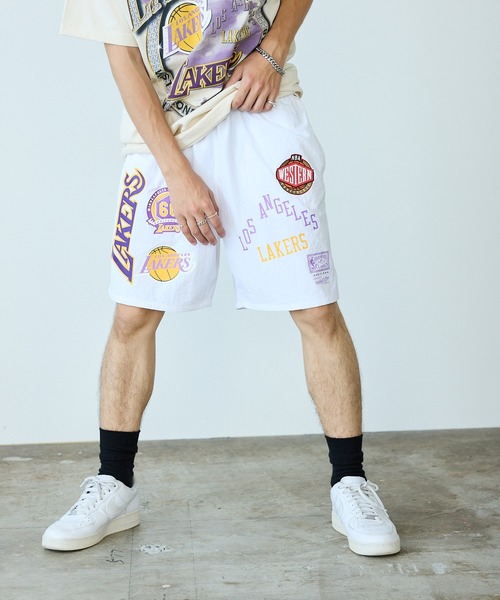 【新品】ミッチェル＆ネス NBA オールスター 総柄 ショート パンツ ショーツ ミッチェル＆ネス NBA SWショーツ オールスター【1984-1985