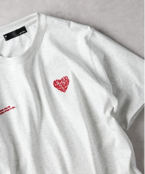 Right-on tシャツ ハートモチーフプリントTシャツ メンズ