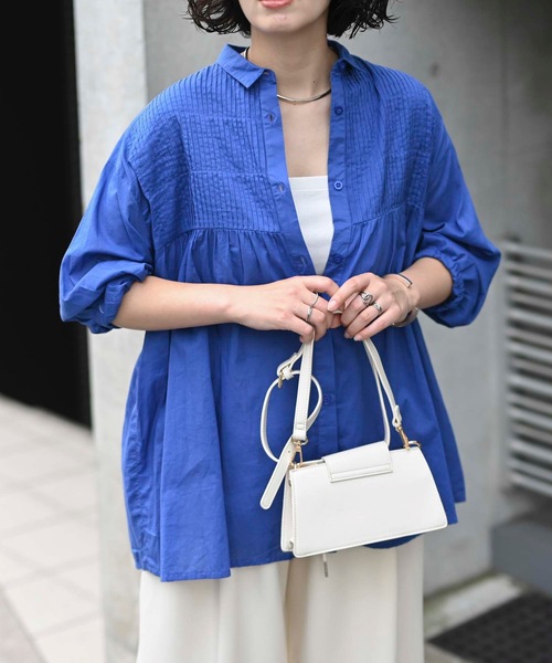 ブラウス シャツ インド綿ピンタックブラウス レディース human woman｜◇インド綿ピンタックブラウス | Rakuten Fashion