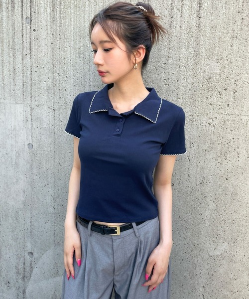 3.3 FIELD TRIP tシャツ 半袖 3.3 Field Trip／襟フリルポロT