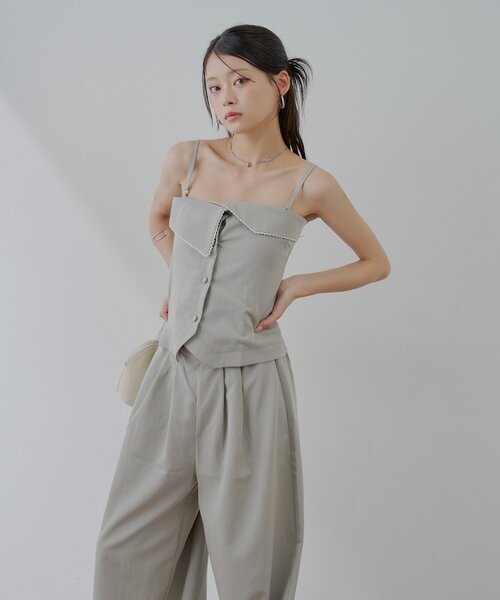【美品】THE SURREY きれいめコンビネゾン オールインワン UNTITLED｜【接触冷感/オールインワン/洗える】梳毛調合繊