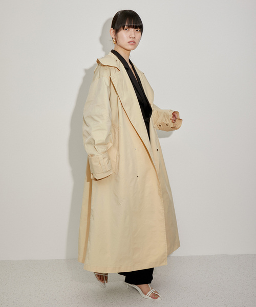 ADAM ET ROPE アダムエロペ ステンカラーコート レディース 【古着】【中古】 ADAM ET ROPE'（アダムエロペ） ステンカラーコート FREE ベージュ