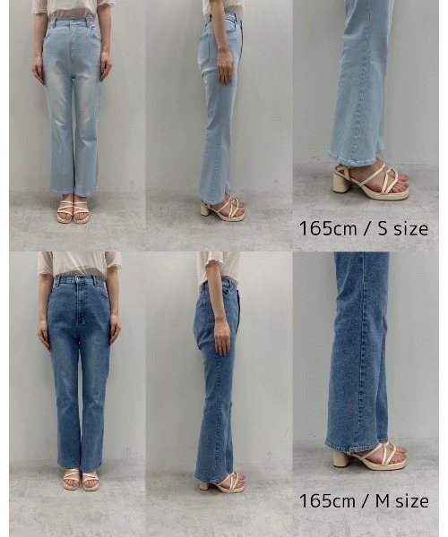 [one after another NICE CLAUP] обработка ботинки cut Denim брюки MEDIUM голубой женский 