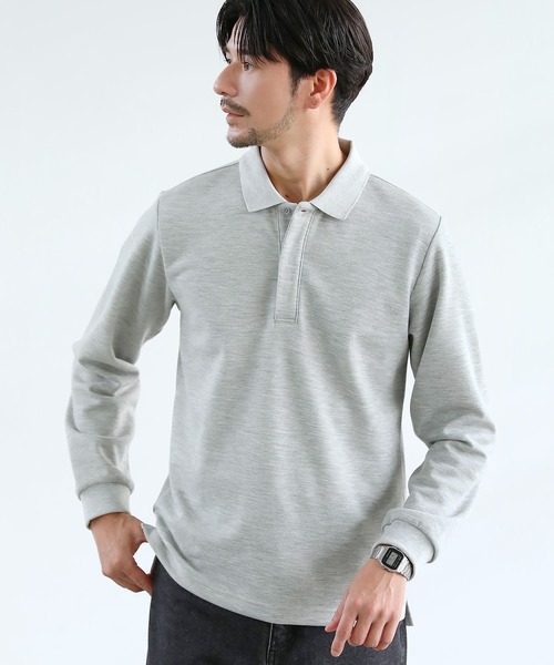 SPU（スプ） ポロシャツ 抗菌防臭コンフォート鹿の子長袖比翼