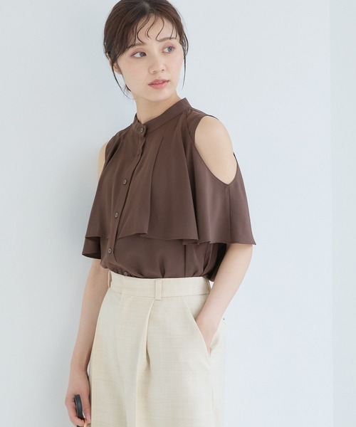 ブラウス シャツ 2WAYスリットブラウス577729 レディース