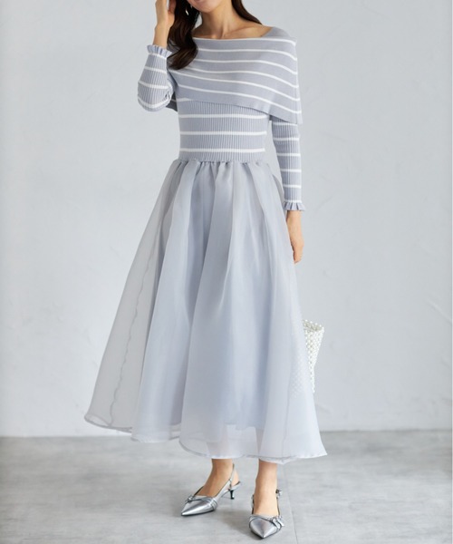 「tocco closet」 ドッキングワンピース M ネイビー レディース_画像2