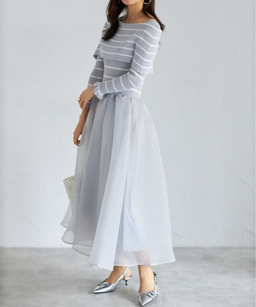 「tocco closet」 ドッキングワンピース M ネイビー レディース_画像4