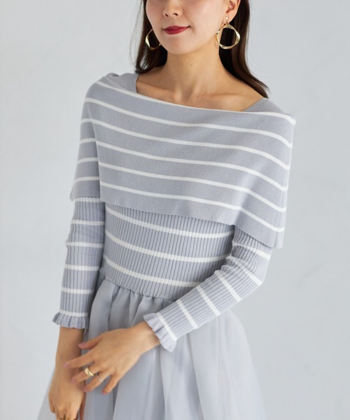 「tocco closet」 ドッキングワンピース M ネイビー レディース_画像7