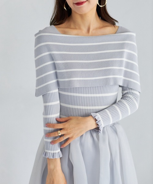 「tocco closet」 ドッキングワンピース M ネイビー レディース_画像8