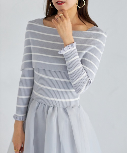 「tocco closet」 ドッキングワンピース M ネイビー レディース_画像9