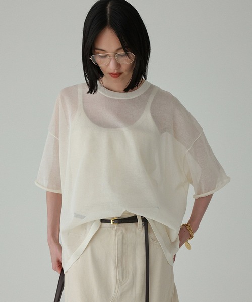 バビロン tシャツ BABYLONE（バビロン） tシャツ シアー半袖プルオーバー レディース