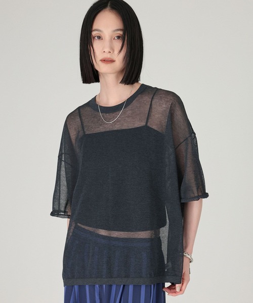 しばえり BABYLONE（バビロン） tシャツ シアー半袖プルオーバー レディース