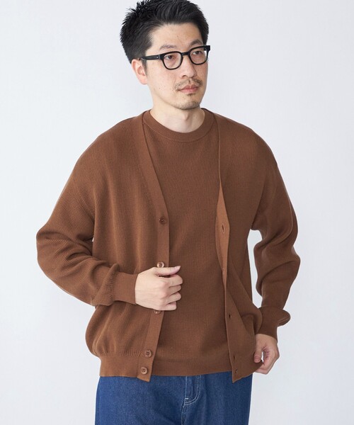 SHIPS（シップス） カーディガン SHIPS: 奥山メリヤス Vネック