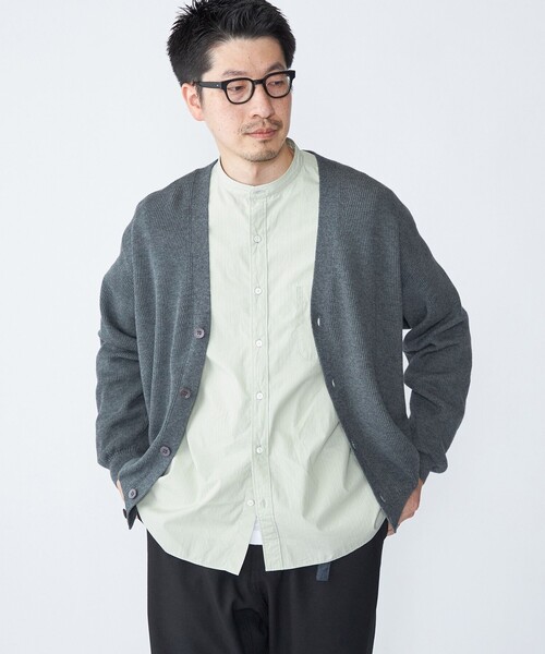 グレー Vネック ジップアップカーディガン グレー Vネック ジップアップカーディガン