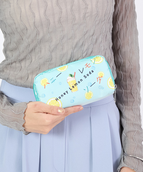 新品　ハニーレモンソーダ　レスポートサック　ポーチ　レスポ　限定 ハニーレモンソーダ】WRISTLET POUCH W/CHARMスパークリングラブ