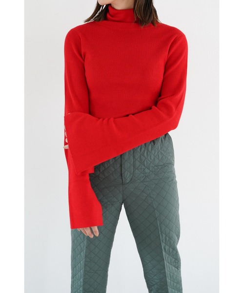 「LA PEAU DE GEM」 タートルネックニット FREE レッド レディース_画像5