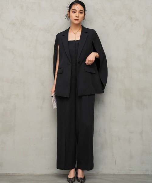 Flolia（フロリア） パンツドレス 洗える ケープジャケット