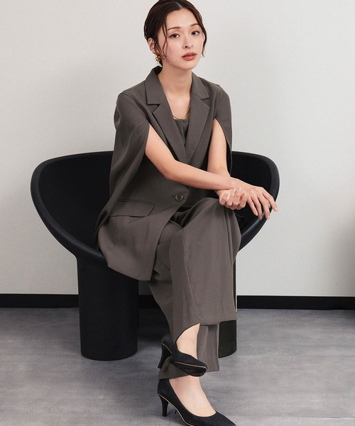 flolia ドレスパンツ　ブラック✖️テラコッタ Flolia（フロリア） パンツドレス : ZOZOTOWN Yahoo!店 - 通販 - Yahoo