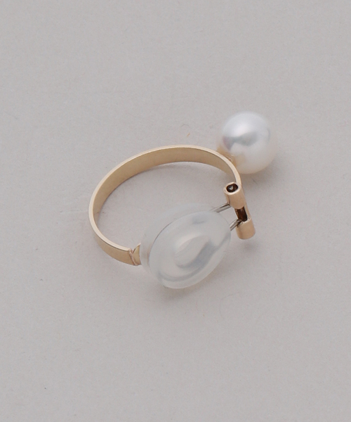 イヤリング 6mmパールフープカフイヤリング K10（片耳） レディースの画像