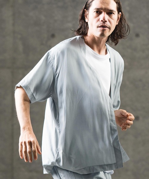 「GLIMCLAP」 半袖シャツ M ブルー系その他 メンズ_画像4