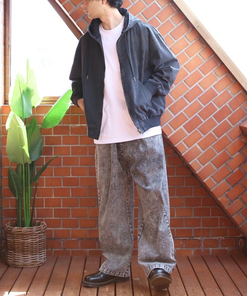 8 ブルゾン アウター ダックデニムジップパーカー メンズ レディース