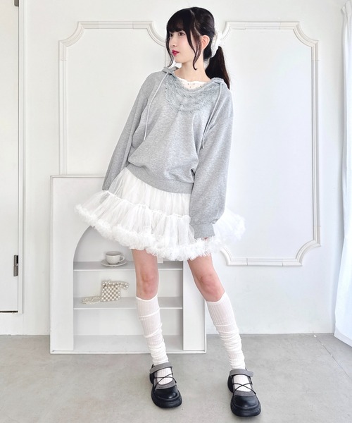 Loueme パーカー フリルレースパーカー レディース : ZOZOTOWN Yahoo