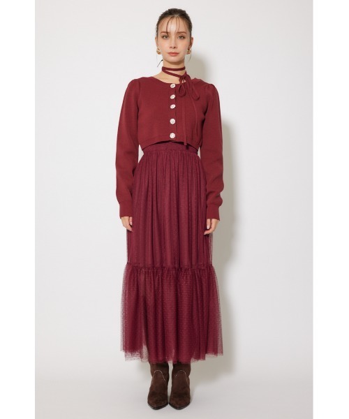 rienda（リエンダ） ワンピース ニットカーディガンセットドット