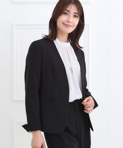 アローズ ノーカラージャケット リフレクト ワンピース セレモニー 卒業式 UNITED ARROWS（ユナイテッドアローズ） ジャケット ノーカラー