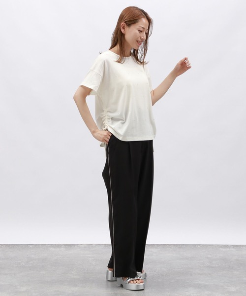 「LAKOLE」 半袖カットソー MEDIUM チャコール レディース_画像2