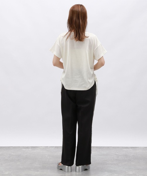 「LAKOLE」 半袖カットソー MEDIUM チャコール レディース_画像4