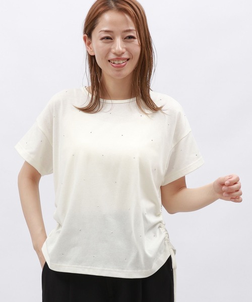 「LAKOLE」 半袖カットソー MEDIUM チャコール レディース_画像5