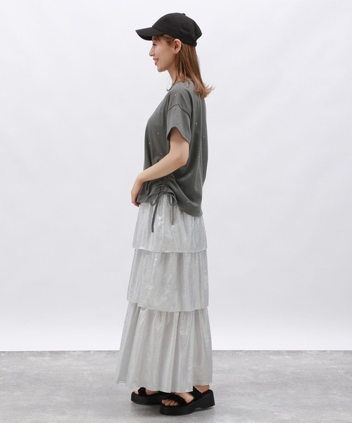 「LAKOLE」 半袖カットソー MEDIUM チャコール レディース_画像8
