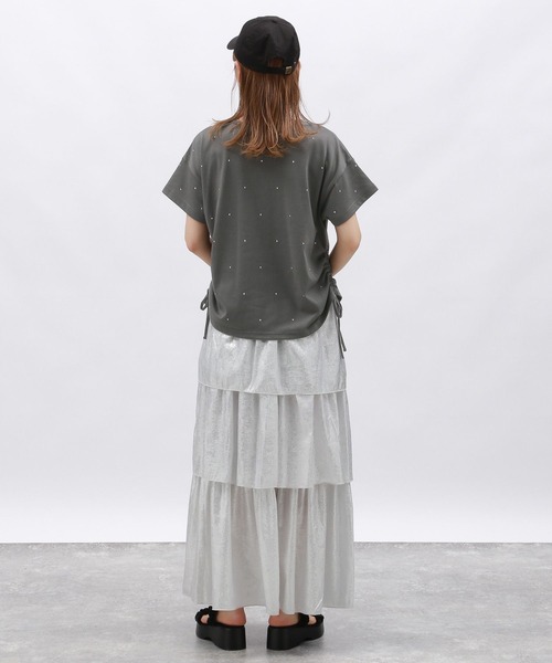 「LAKOLE」 半袖カットソー MEDIUM チャコール レディース_画像9