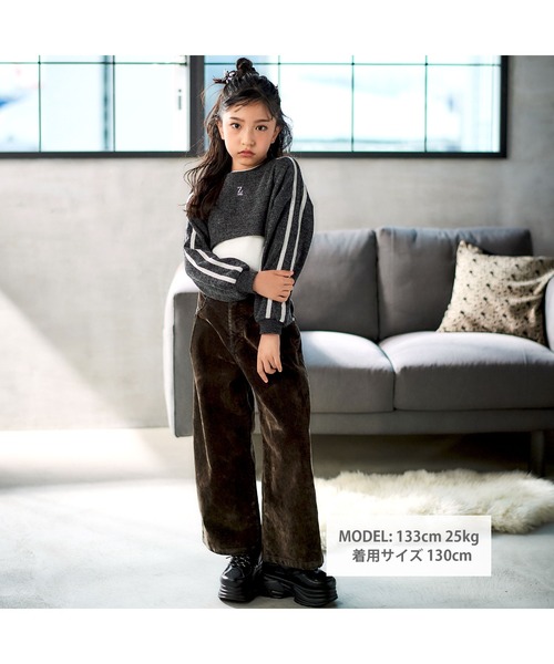 ZIDDY アンサンブル メランジニット＆長袖リブTシャツセット(130~160cm