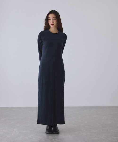 【新品】Adam et ropeベロアロングワンピース ADAM ET ROPE'（アダムエロペ） ワンピース ベロア BOTANICAL DYED
